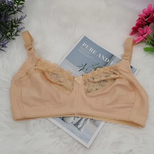 Sujetador liso sin forro, cómodos sujetadores de algodón para mujer, push up, minimizador, inalámbrico, ropa interior de talla grande, lencería sexy suave de inmersión C31