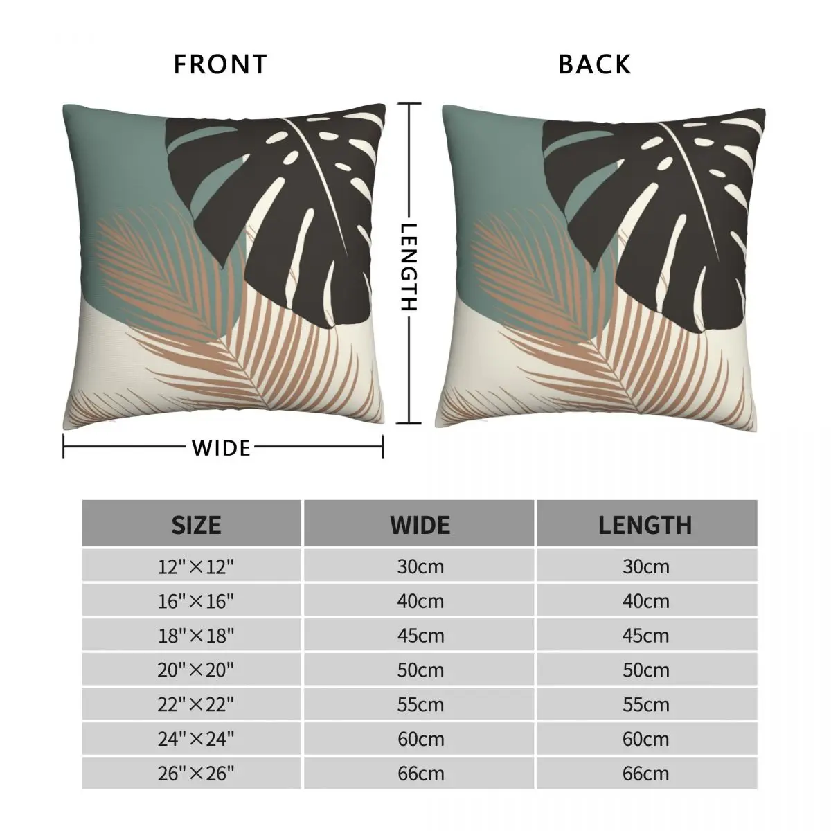 Minimal Monstera Palm Finesse Pillowcase Polyester Linen Velvet Creative Zip Throw Pillow Case Sofa Seater Cushion Cover 45x45