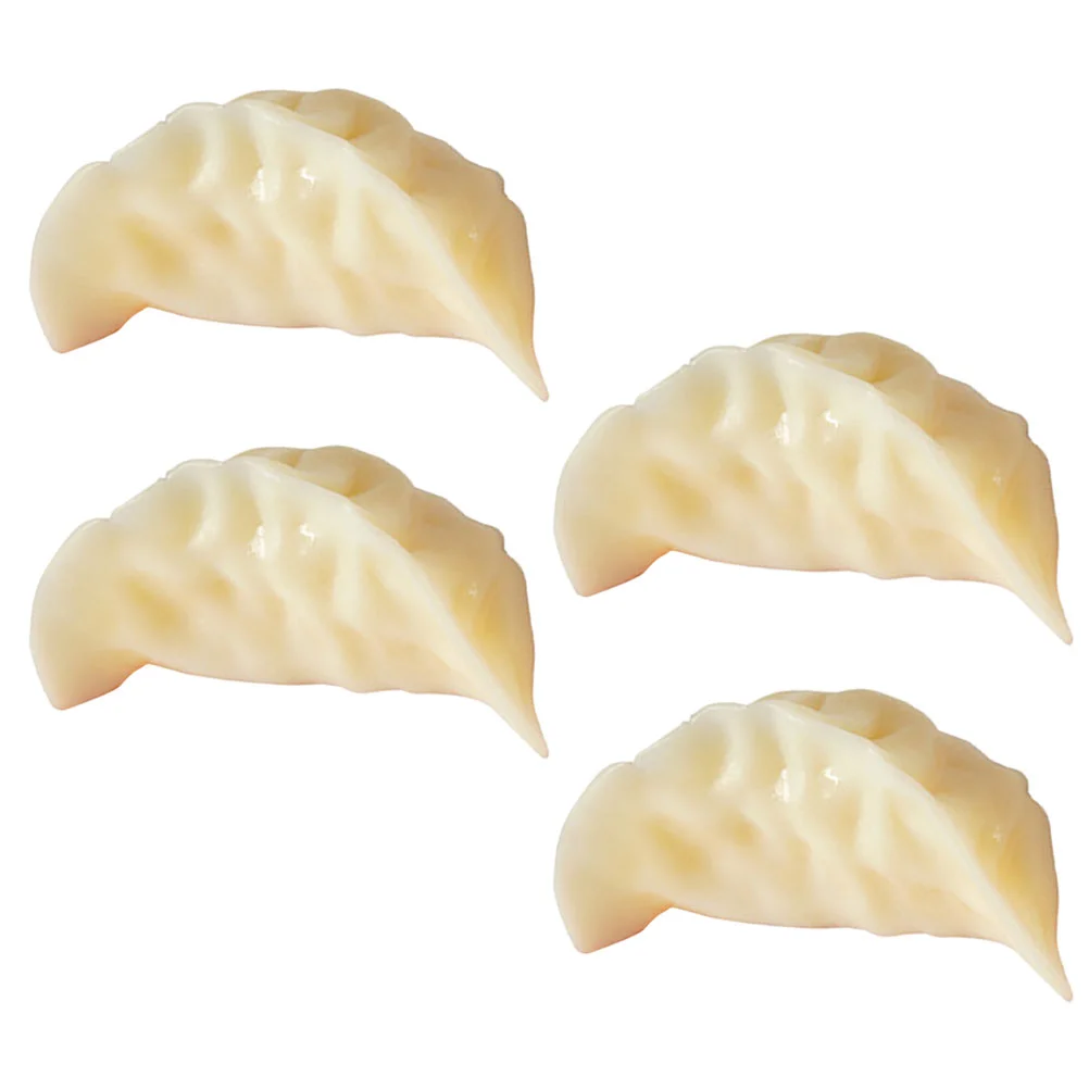 4 Pcs Simulation Dumpling Model Decorative Models Restaurant Display Prop Adornment Pvc Fake