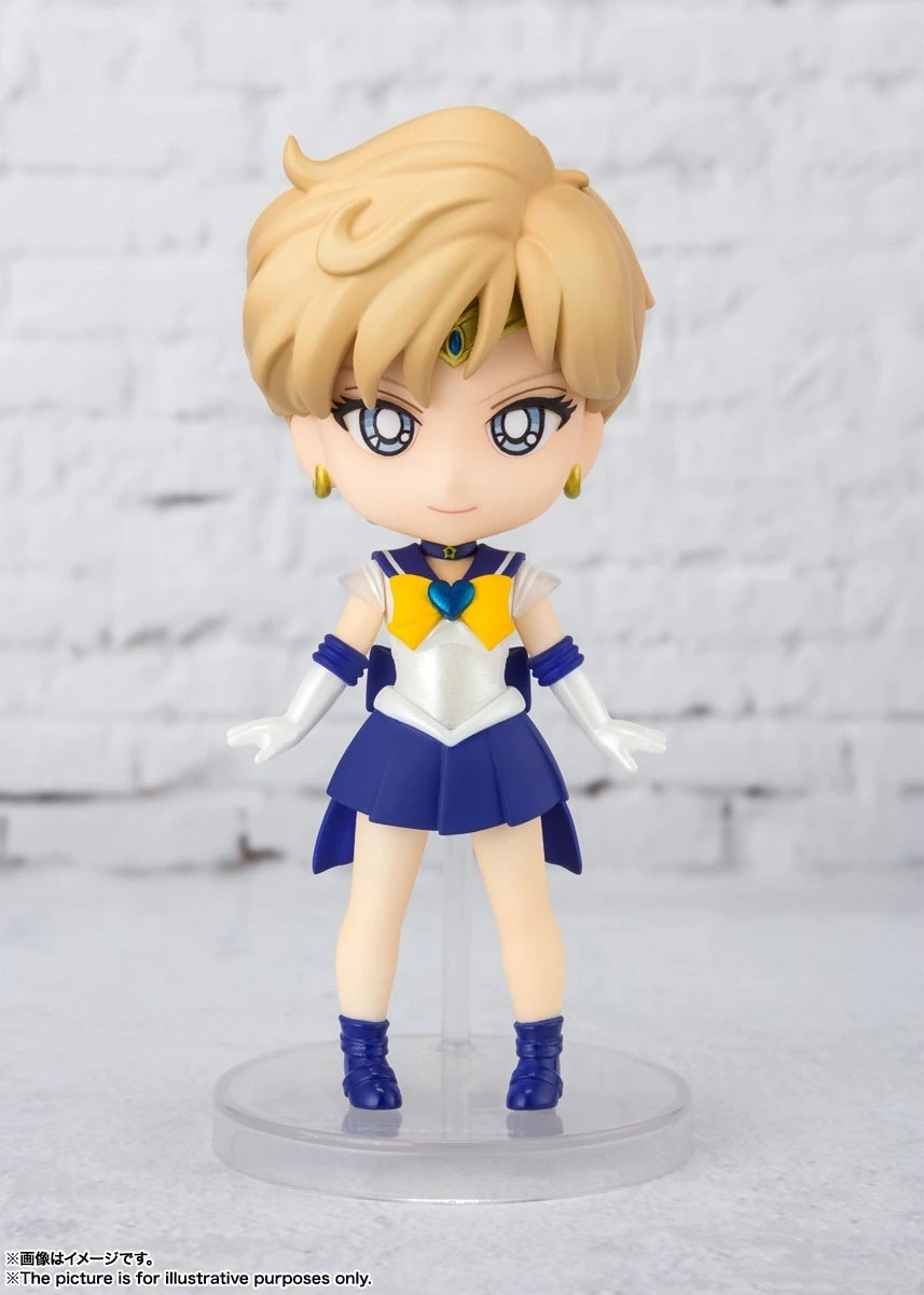 BANDAI-figuras de acción de Sailor MoonS, Tenoh, Haruka, versión Q, articulación activa, Figuarts, Mini muñeca de pie, juguetes originales