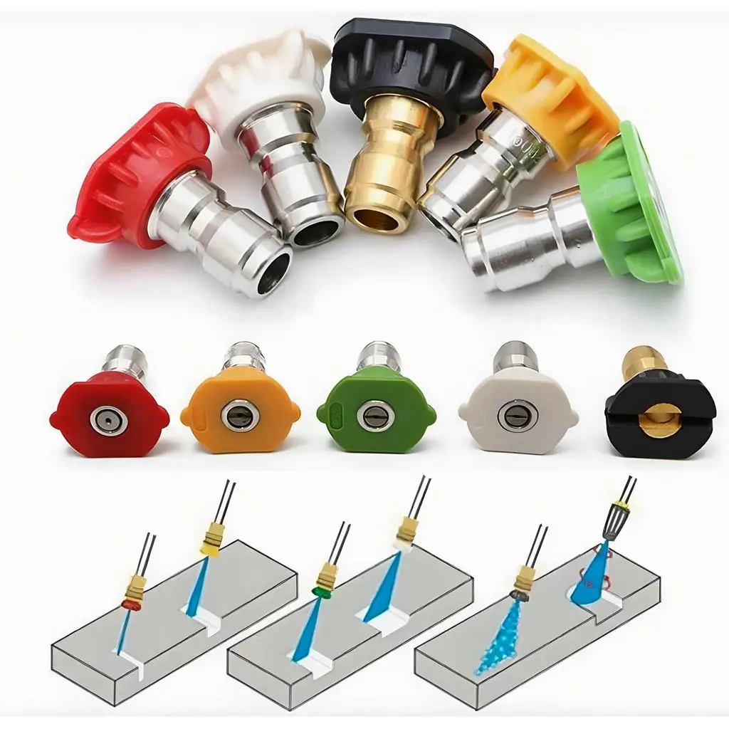 5pcs High Pressure Water Gun 14mm M22 Socket Car Wash Water Gun Car Washing Garden Cleaning Tools Five Color Fan Shaped Nozzle