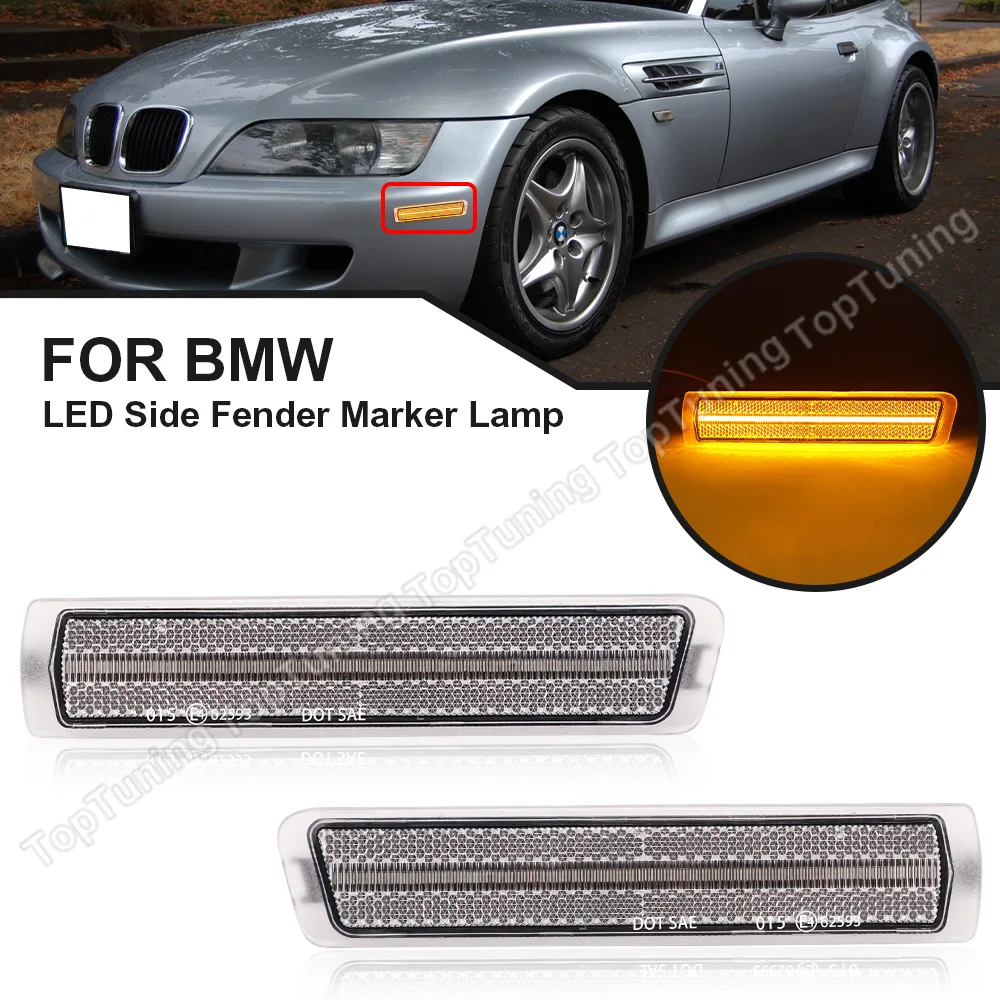 

LED Front Side Marker Lamp Fender Light for BMW Z3 Roadster M Coupé 1997-2002 Roadster Convertible 2-Door 1996-2002 63148400409