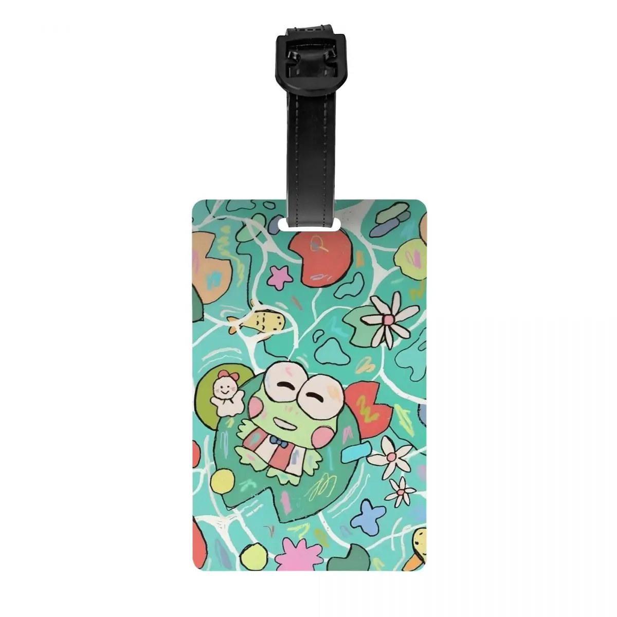 

Пользовательская милая багажная бирка Kerokero Keroppi с именной картой, конфиденциальная обложка, идентификационная этикетка для дорожной сумки, чемодана