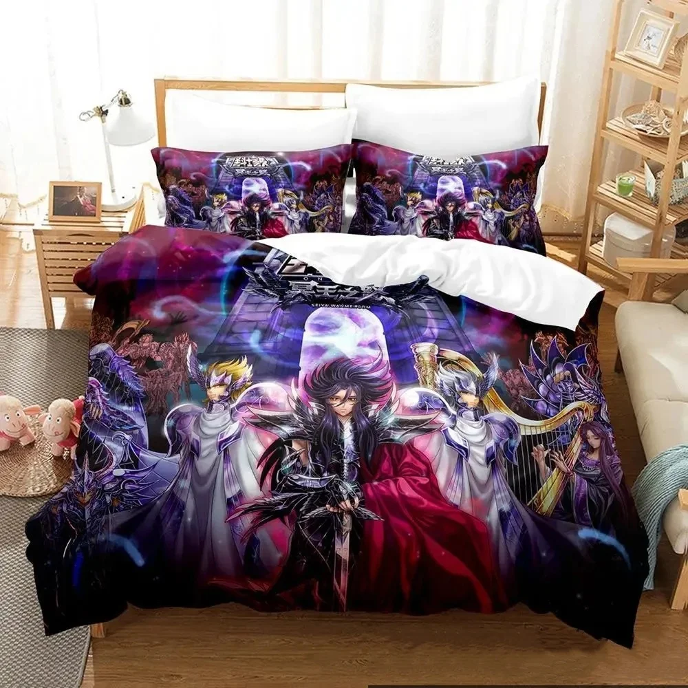 

3D Print Anime Saint Seiya Bedding Set Boys Girls Twin Queen King Size Duvet Cover Pillowcase Bed boys Adult Home Textileextile