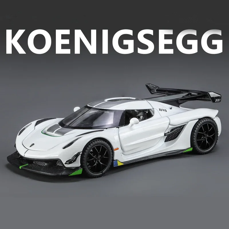 

1:32 Koenigsegg Jesko Attack Alloy Sports Car Model Diecast Metal Racing Car Vehicles Model Simulation Sound Light Kids Toy Gift