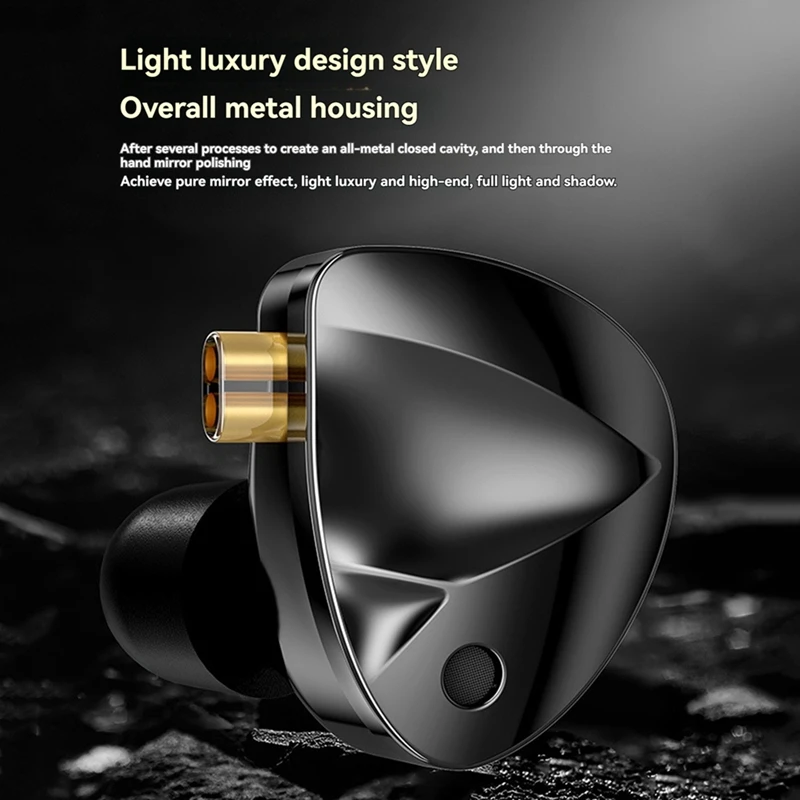 หูฟังแบบมีสายในหูแบบไดนามิกแม่เหล็กคู่แบบปรับได้