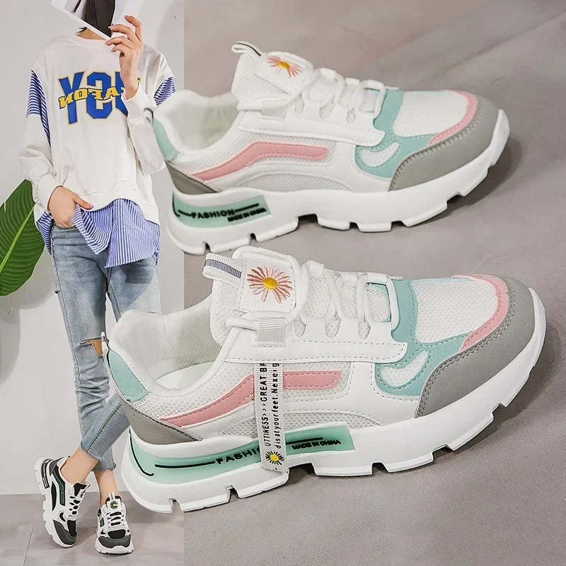 Damskie trampki Letnie nowe trendy Designerskie buty na co dzień Wygodne, oddychające buty do tenisa do biegania na platformie Zapatillas De Mujer