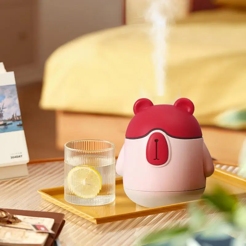 Bear Cool Mist Humidifier 150ml Cartoon Bear Quiet Small Desk Humidifiers Rechargeable Cool Mist Portable Diffuser For Bedroom