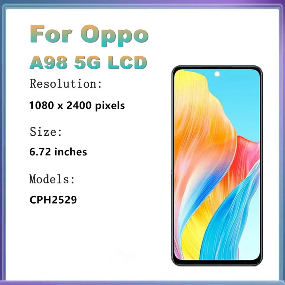 6.7 LCD Screen for Oppo A98 CPH2529 Touch Display