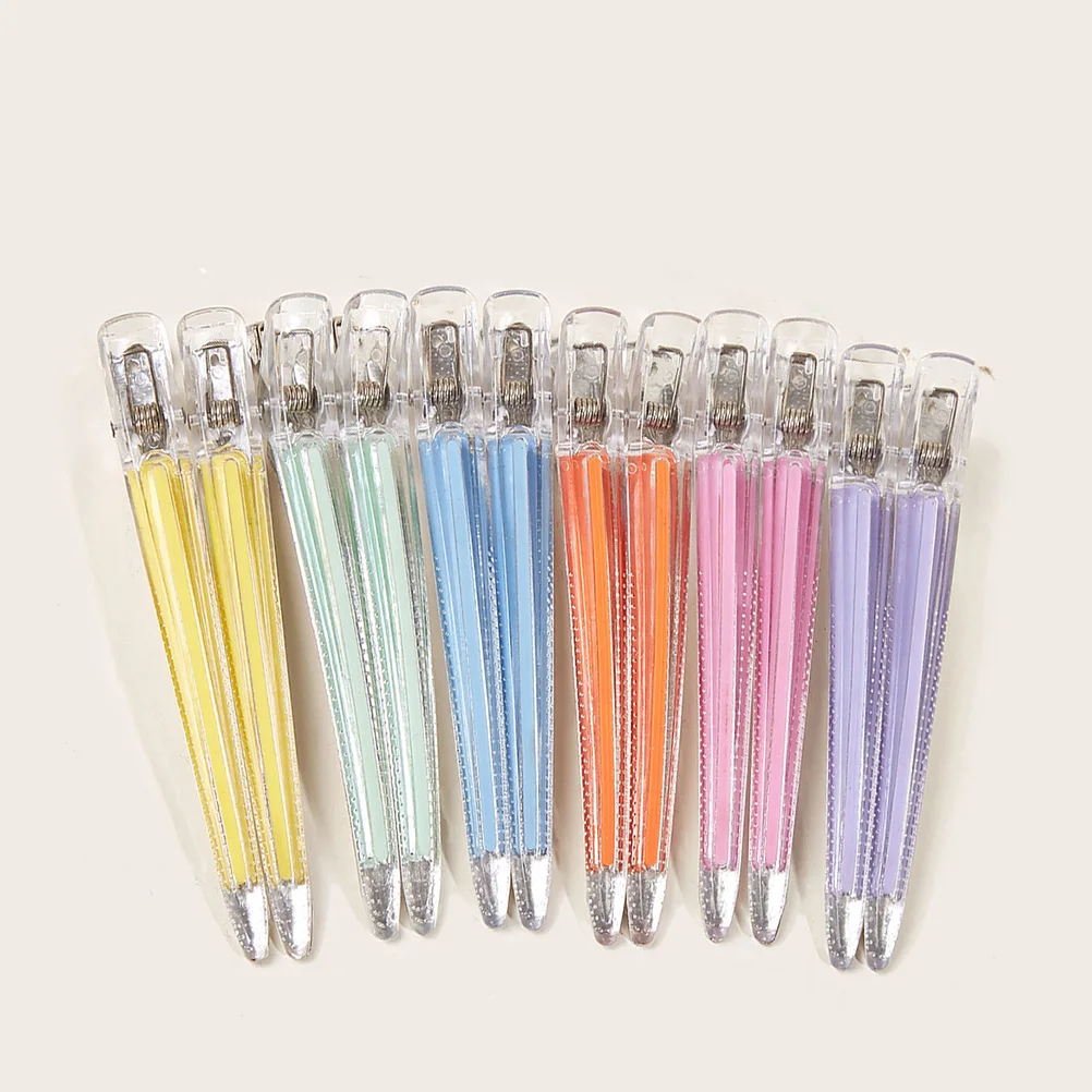 

6 Pcs Hair Clips Crystal Clear Invisible Partition Styling Hair Fixing Accessories Bangs Barrettes Salon Supplies Mixed Color