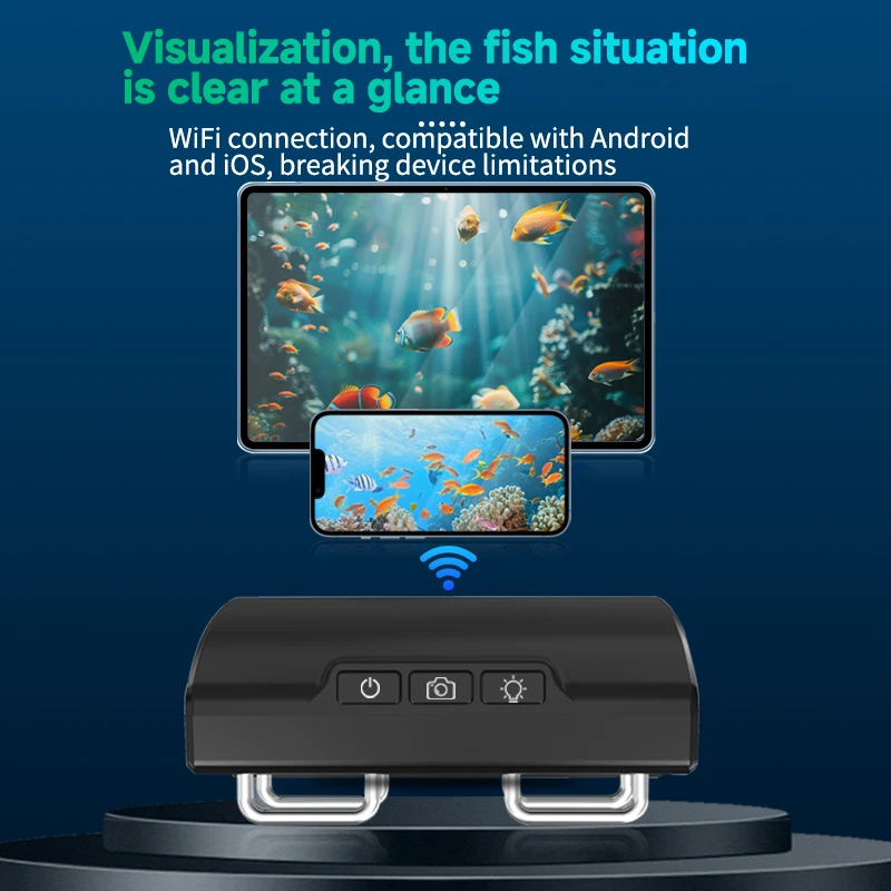 Dodosee 15-50m Underwater WiFi Fishing Camera 2025 New HD Fish Finder with Transmitter Lake Sea IOS&Android Fishing Accessories
