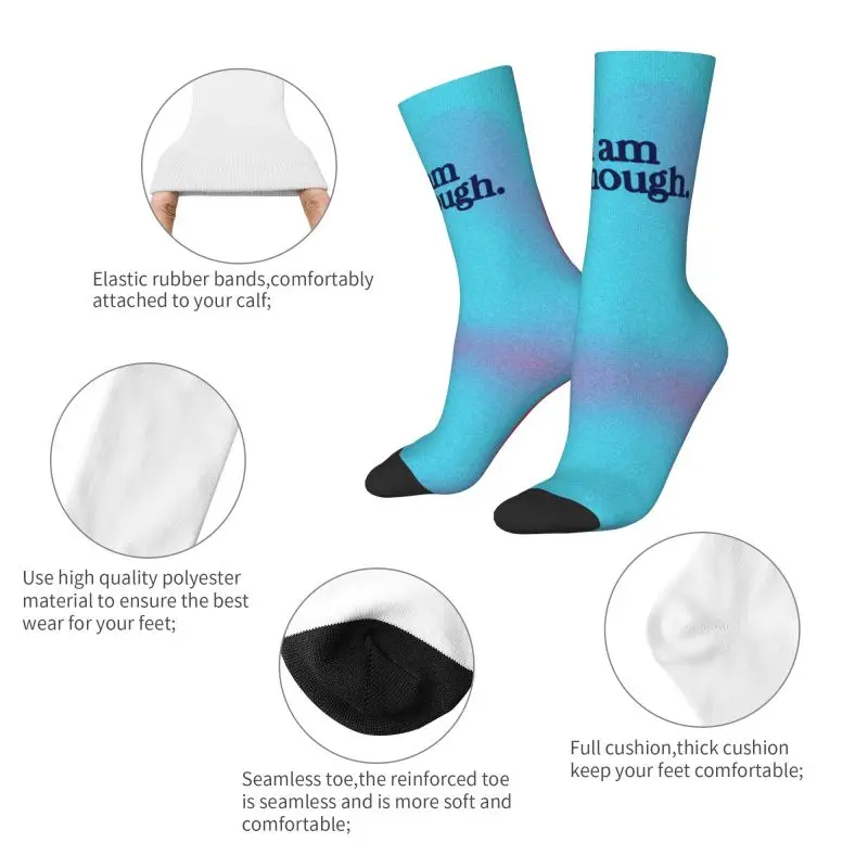 Novelty Mens I Am Kenough Ryan Gosling Dress Socks Unisex Comfortable Warm 3D Print Crew Socks