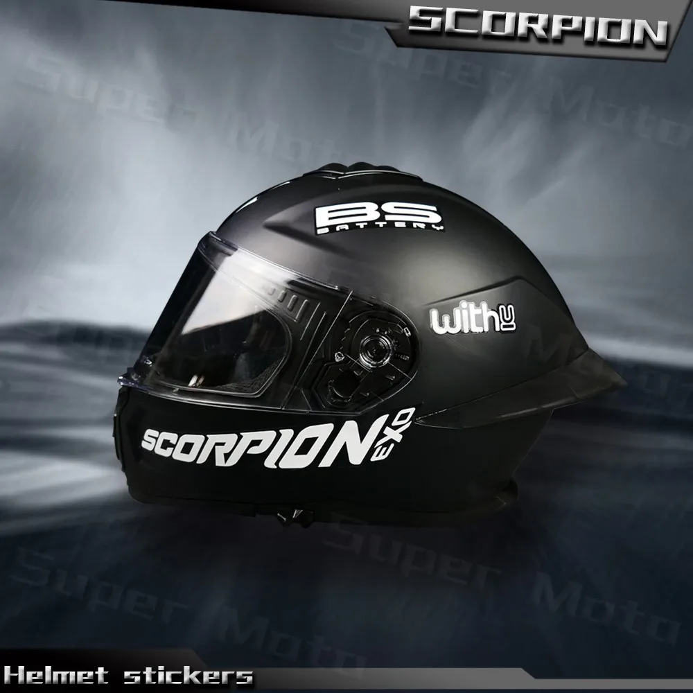 Capacete da motocicleta Etiqueta UV, Scorpion EXO Decalque, Impermeável Acessórios Decorativos, Kawasaki, BMW, Yamaha, Aprilia, Honda, Suzuki, Decalque