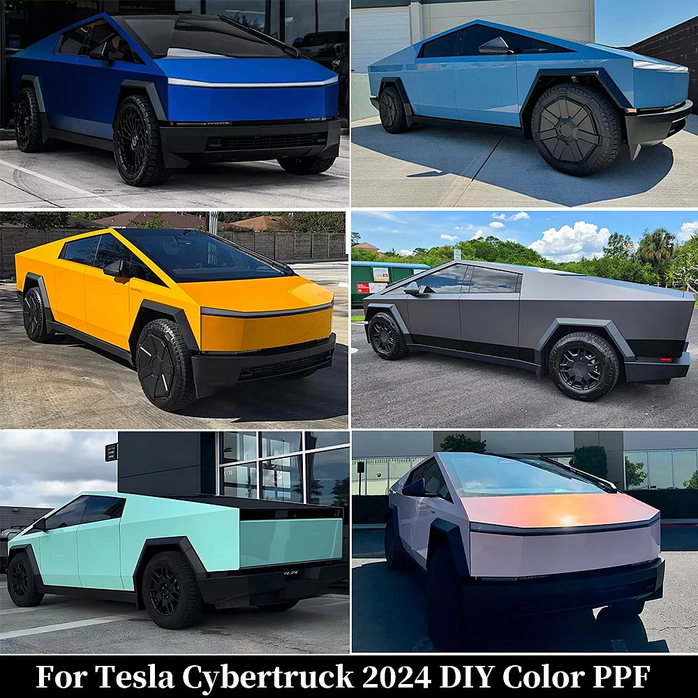 

DIY Color Anti-Scratch PVC Paint Protection Film For Tesla Cybertruck 2024 Color Changing Film Percut PPF Vinyl Resistant Cover