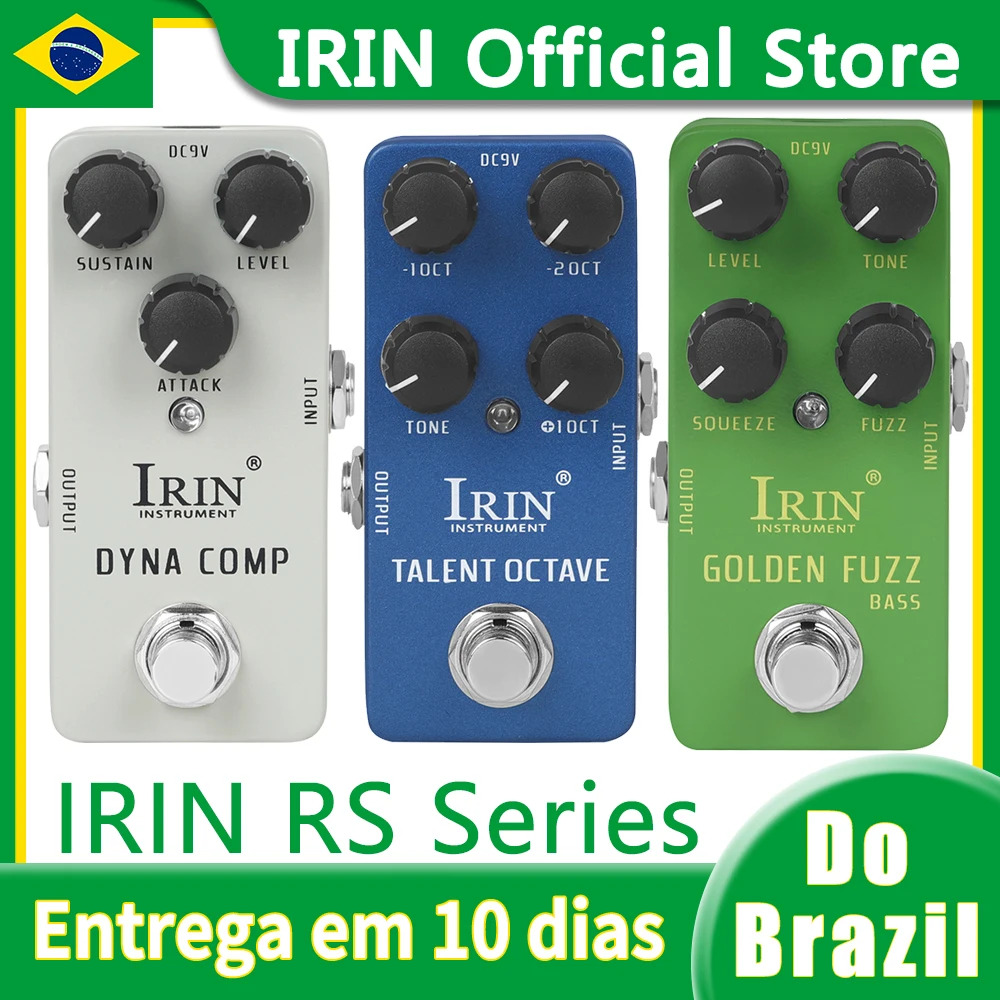 Frete do brasil irin pedal de guitarra elétrica compressor/fuzz/talente pedal de efeito oitava true bypass acessórios e peças de guitarra