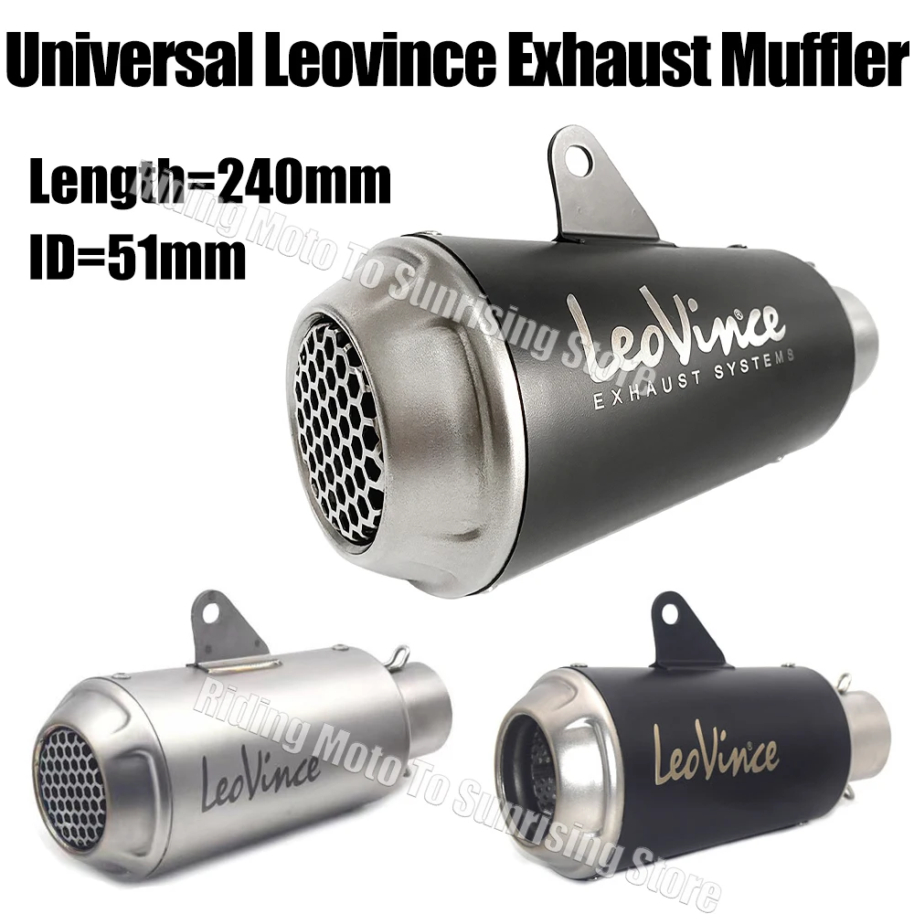 

Universal 51MM Leovince Motorcycle Exhaust Muffler Escape For Kawasaki Honda Suzuki Yamaha Etc Exhaust Motorcycle Modified Parts