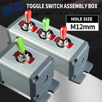12mm Button Switch  3 and 2 Gear Plus Aluminum Alloy Mounting Box Toggle Rocker  250v15a