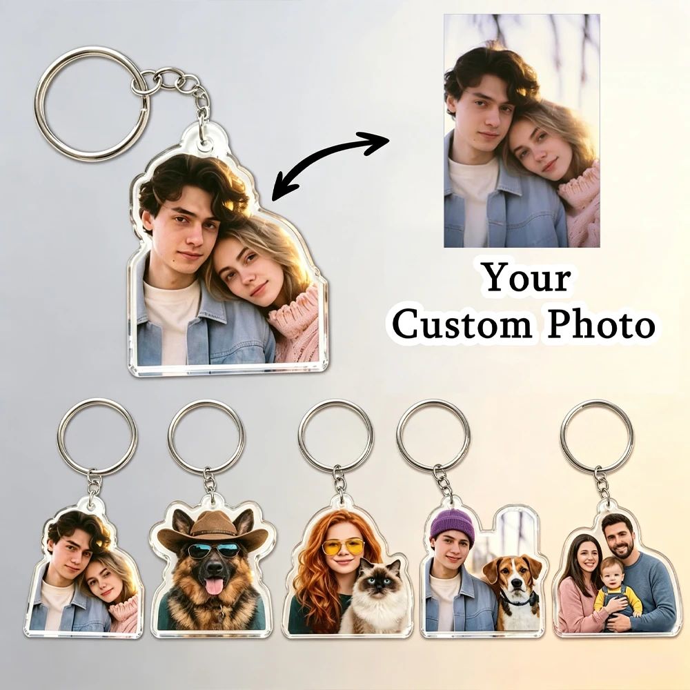 Personalized Figure Photo Custom Keychains Picture Custom Fridge Magnet Keychains Acrylic DIY Key Chain Commemorative Gifts