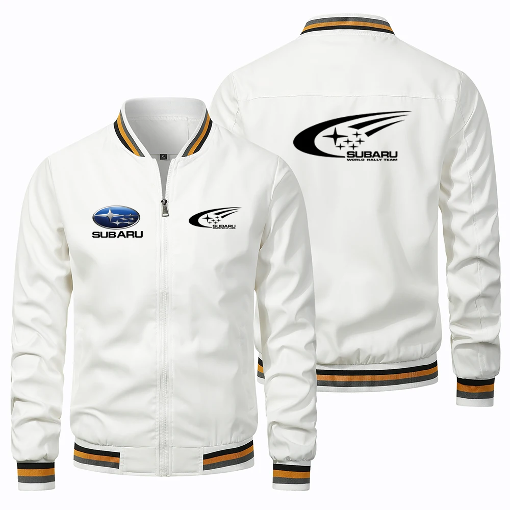 

New racing suit thin jacket SUBARU motorcycle windproof riding suit motorcycle retro workwear V-neck casual jacket