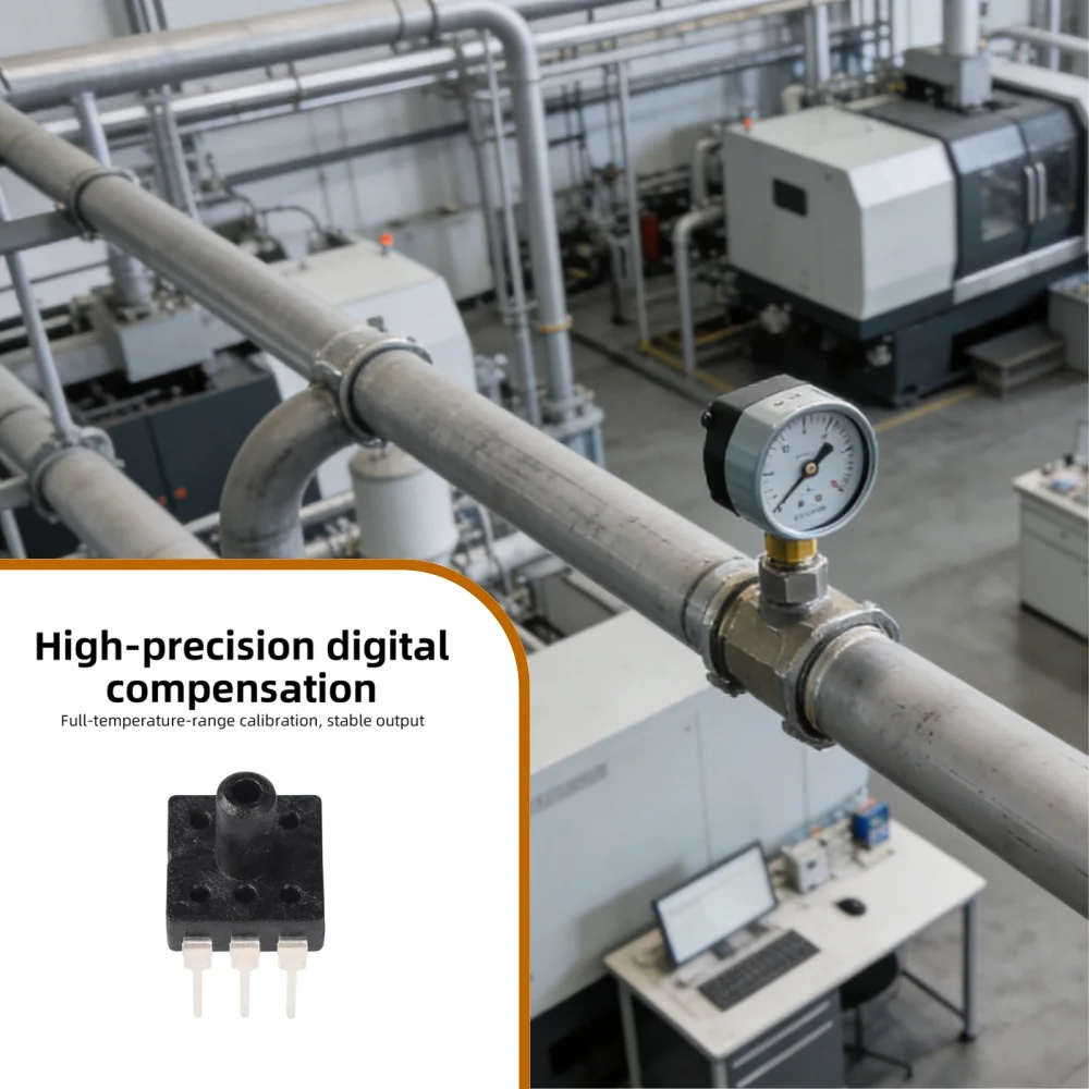 High Precision XGZP6857A Pressure Sensor -100-0kPa DC5V Small Size Vacuum Transmitter Module for Non-corrosive Gas