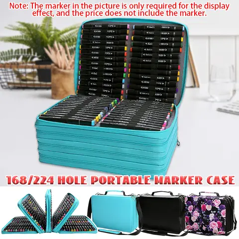 168/224 fori Astuccio per matite colorate Kit in feltro Borsa per riporre pennarelli Custodia di grande capacità Portacancelleria Materiale scolastico per studenti Nuovo