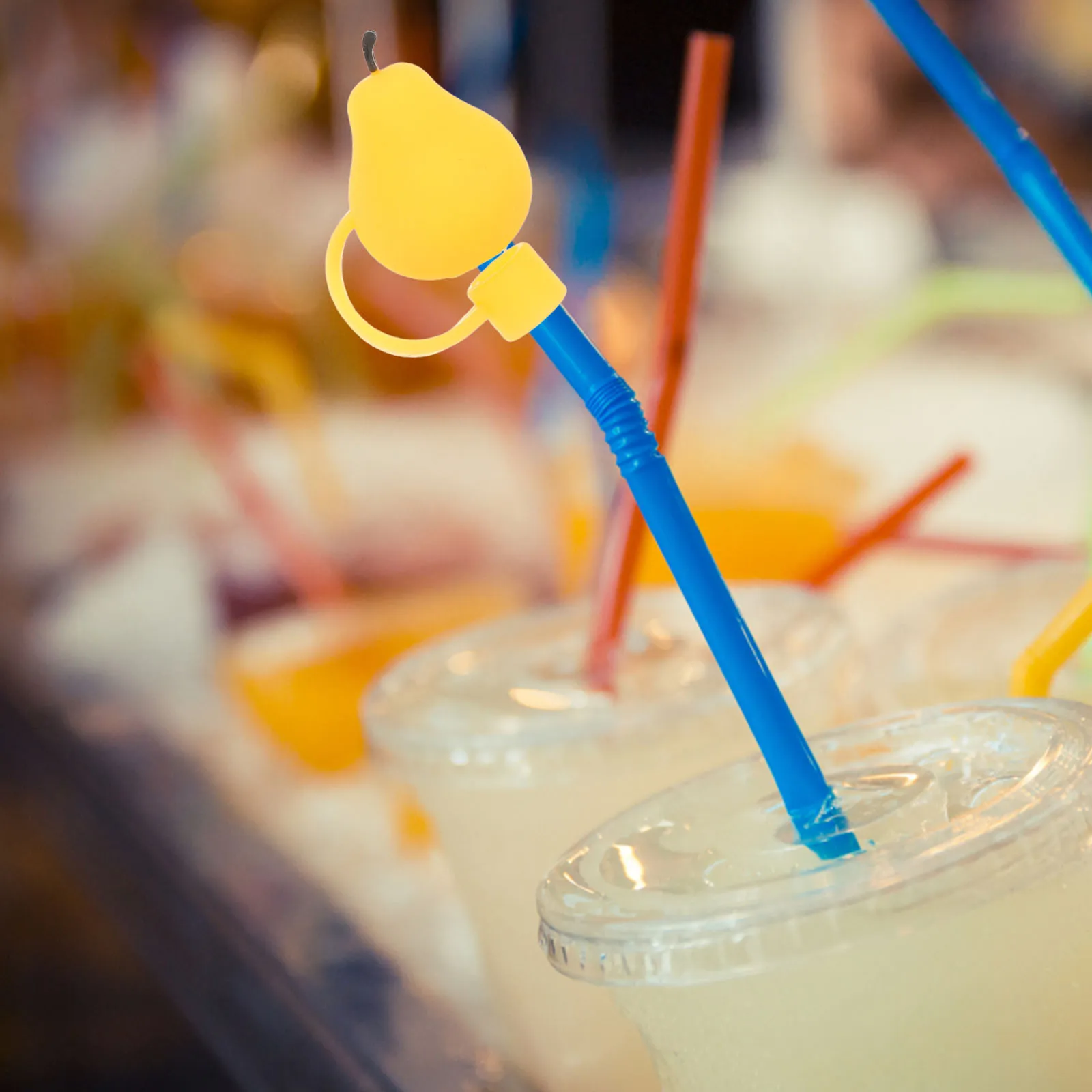 

5Pcs Silicone Straw Covers Space-Saving Adorable Reusable Drinking Straw Caps for Party Gathering Daily Life Decor