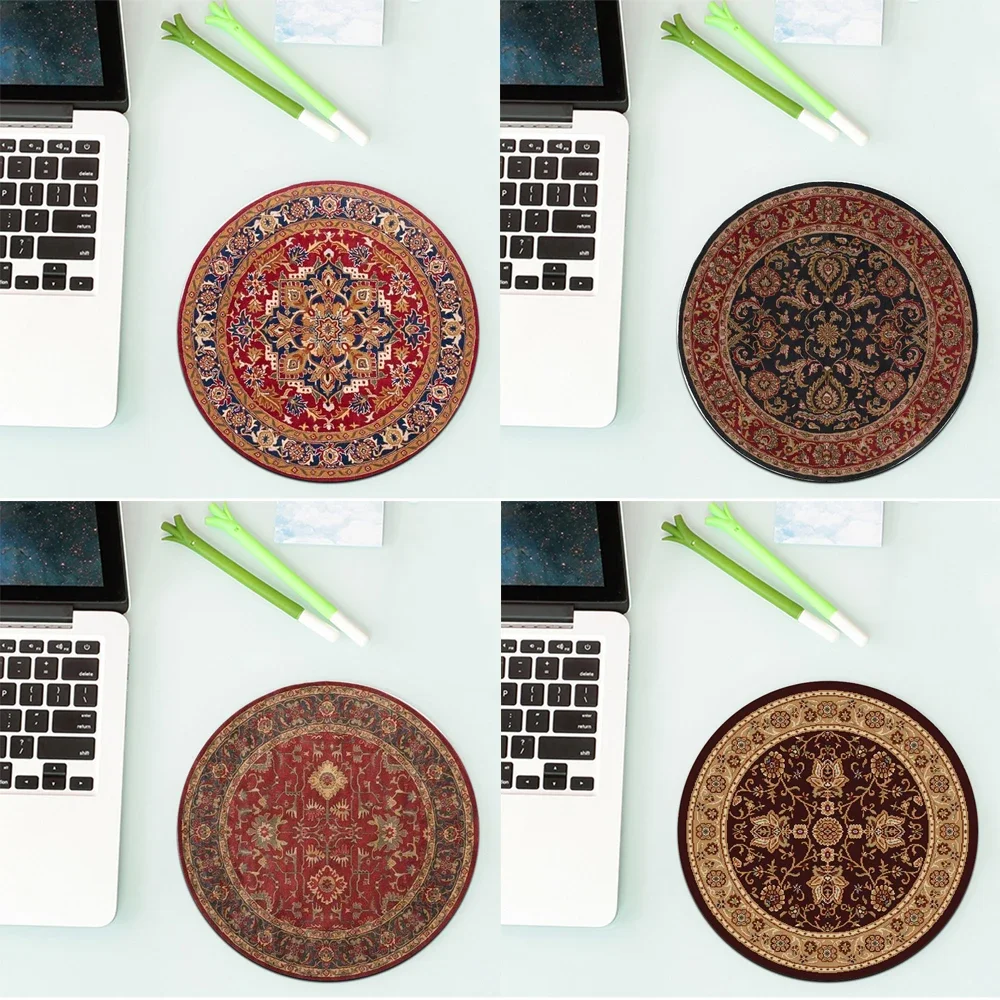 Persian Carpet Office Rug Computer Mouse Pad Mouse Mat Desk Interior Keyboard Pc Setup Accessories 220x220/200x200mm Desktop Mat