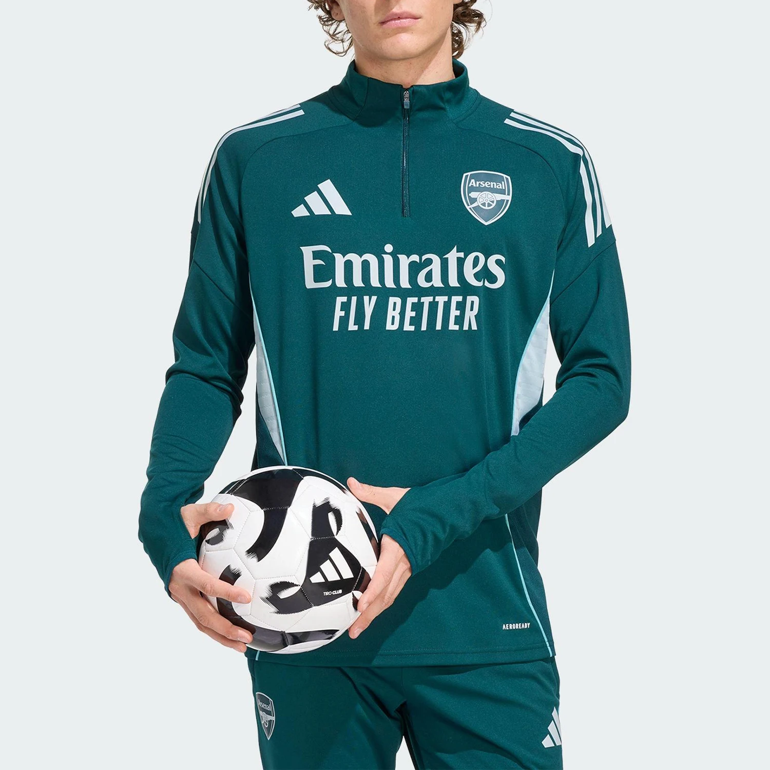 Adidas genuine comfortable spring men's stand up collar football long sleeved shirt KB1830