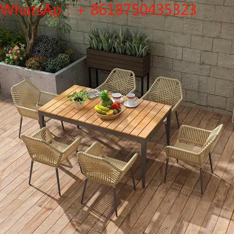 Outdoor table and chair garden furniture courtyard villa rattan woven leisure chair rattan chair three-piece set