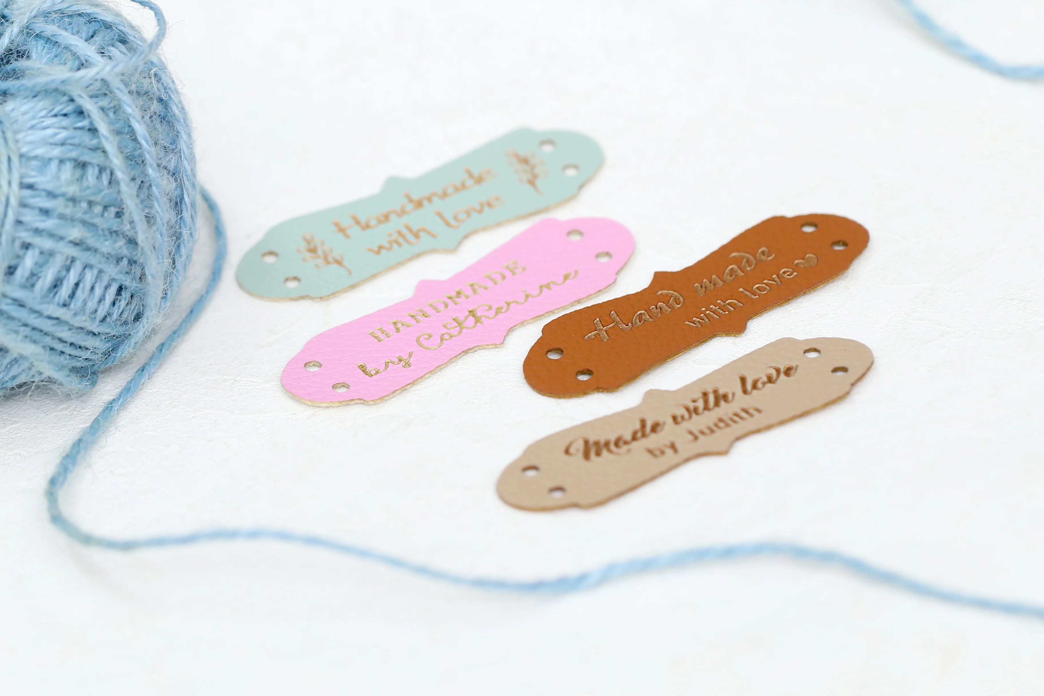 20Pcs Handmade Leather Labels ,Laser Engraving , DIY Sewing Labels for Clothing Knitting Shoes and Hats image 5