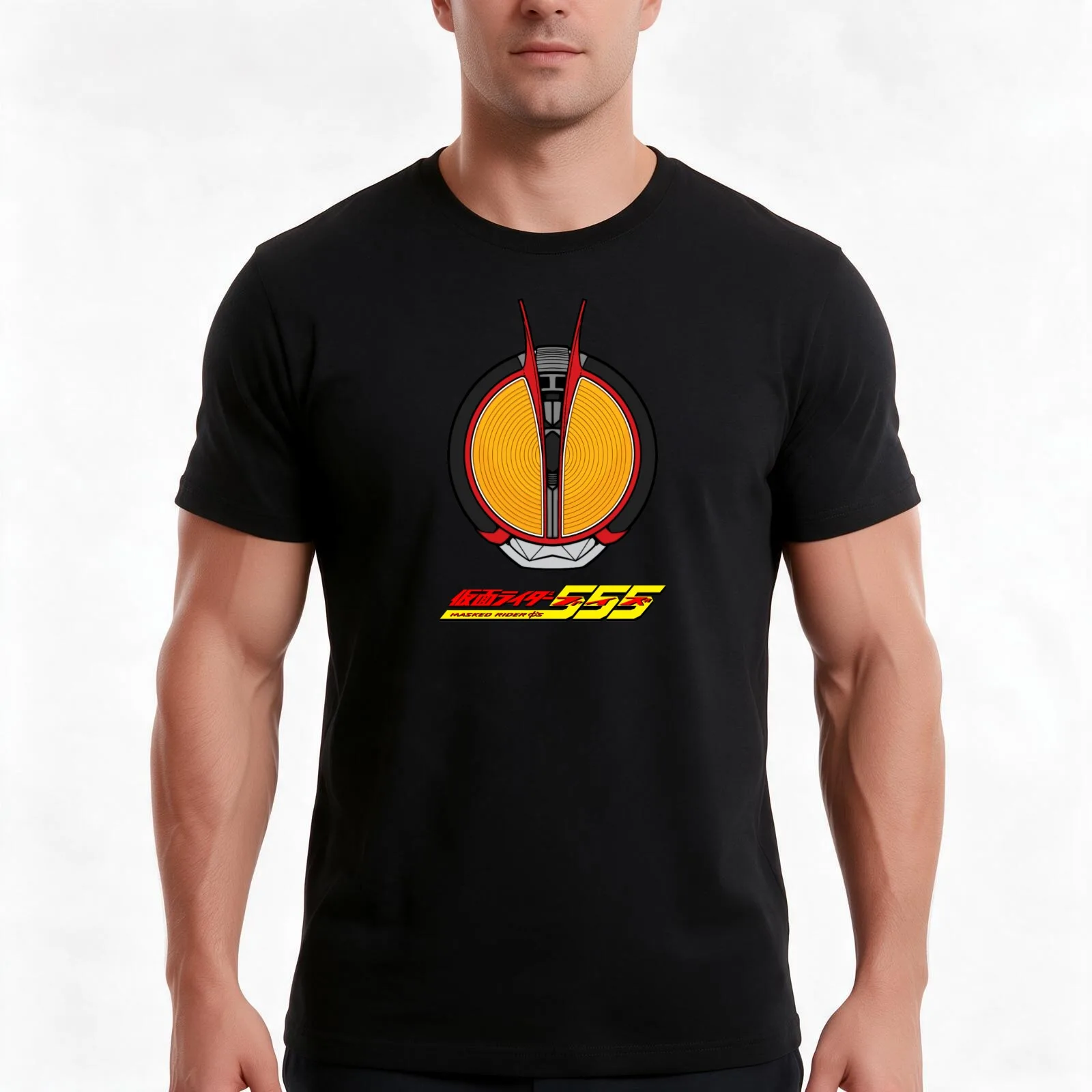Kamen Rider 555 Faiz T-Shirt, Summer Casual Cotton Tee, Oversized Streetwear Tops, Vintage Graphic Print, Loose Fit Short Sleeve
