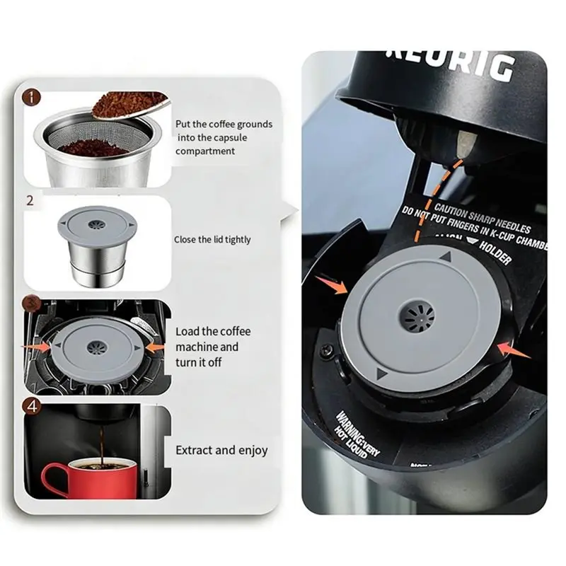 ABLK For Keurig 1.0& 2.0 Compatible Stainless Steel Reusable Coffee Filters-Eco-Friendly K-Cup Pod Replacement(2 Pack)