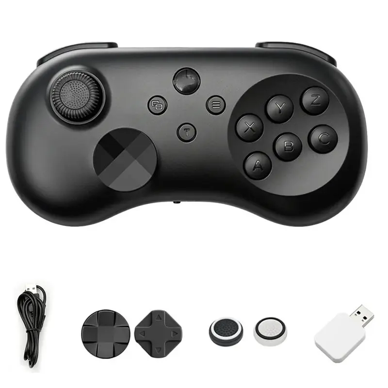 

New Arrivals-Y04 Wireless Game Controller With Receiver 6-Button Layout Hall Effect Joystick For Switch/PC/PS4-Gamepad Arcade St