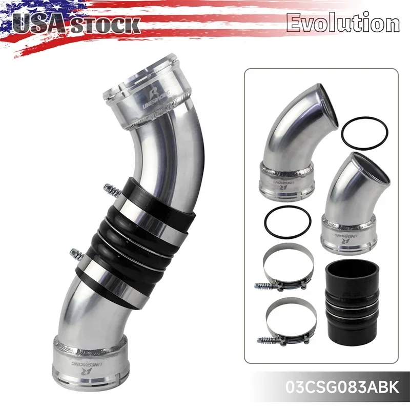 

Intercooler Pipe Boot Kit Cold-Side For 06-10 Chevy GMC Duramax 6.6L Silver/Black