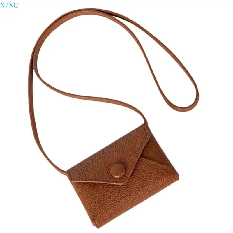 

X7XC Elegant Mini Card Holder Lipstick Shoulder Bag Purse For Convenient Daily Carry