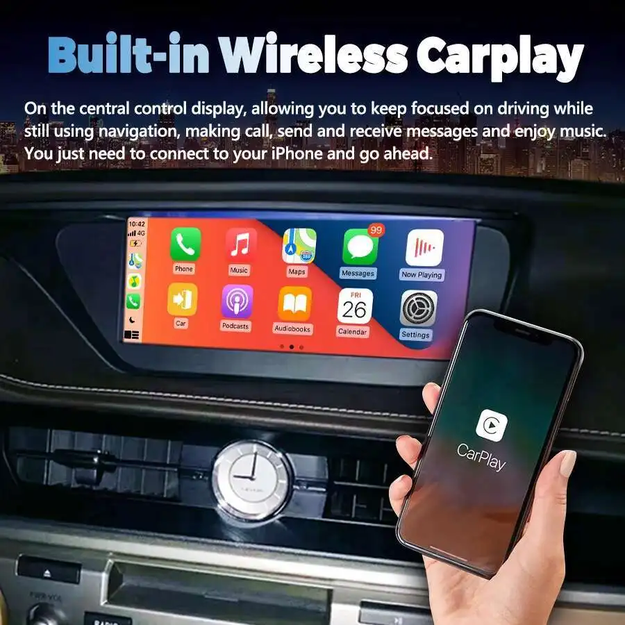 Radio de coche para Lexus ES350 ES400 ES250 ES300h 2013-2017 Bluetooth CarPlay 10,25 pulgadas reproductor de vídeo Multimedia estéreo pantalla AHD