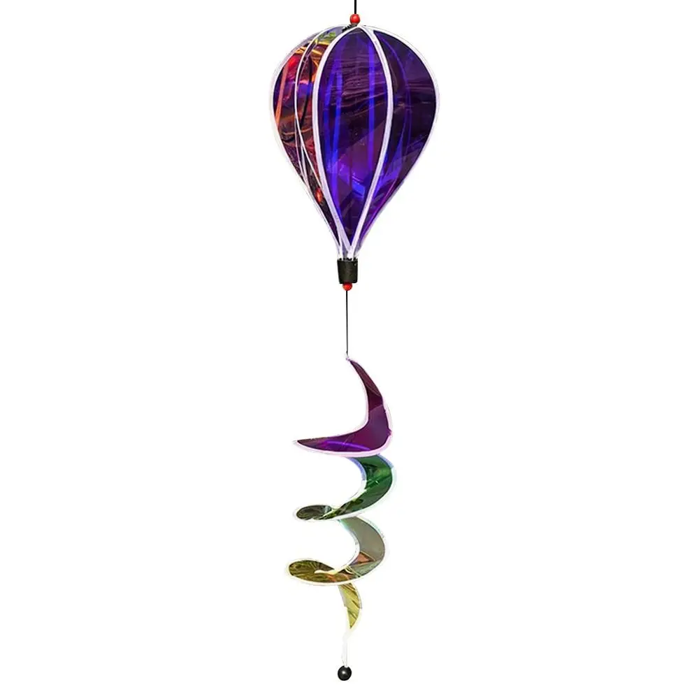 Giant Size Rainbow Hot Air Balloon Rotating Sequins Plastic Material Pinwheels 43.3inch Height 4X Balloon Wind Spinners