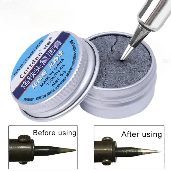 1 Stück 6g Lötkolben-Reparaturmittel Oxidationsentferner Reinigungscreme Aktivator in Box Bleifreier Schweißkolben-Spitzenreiniger