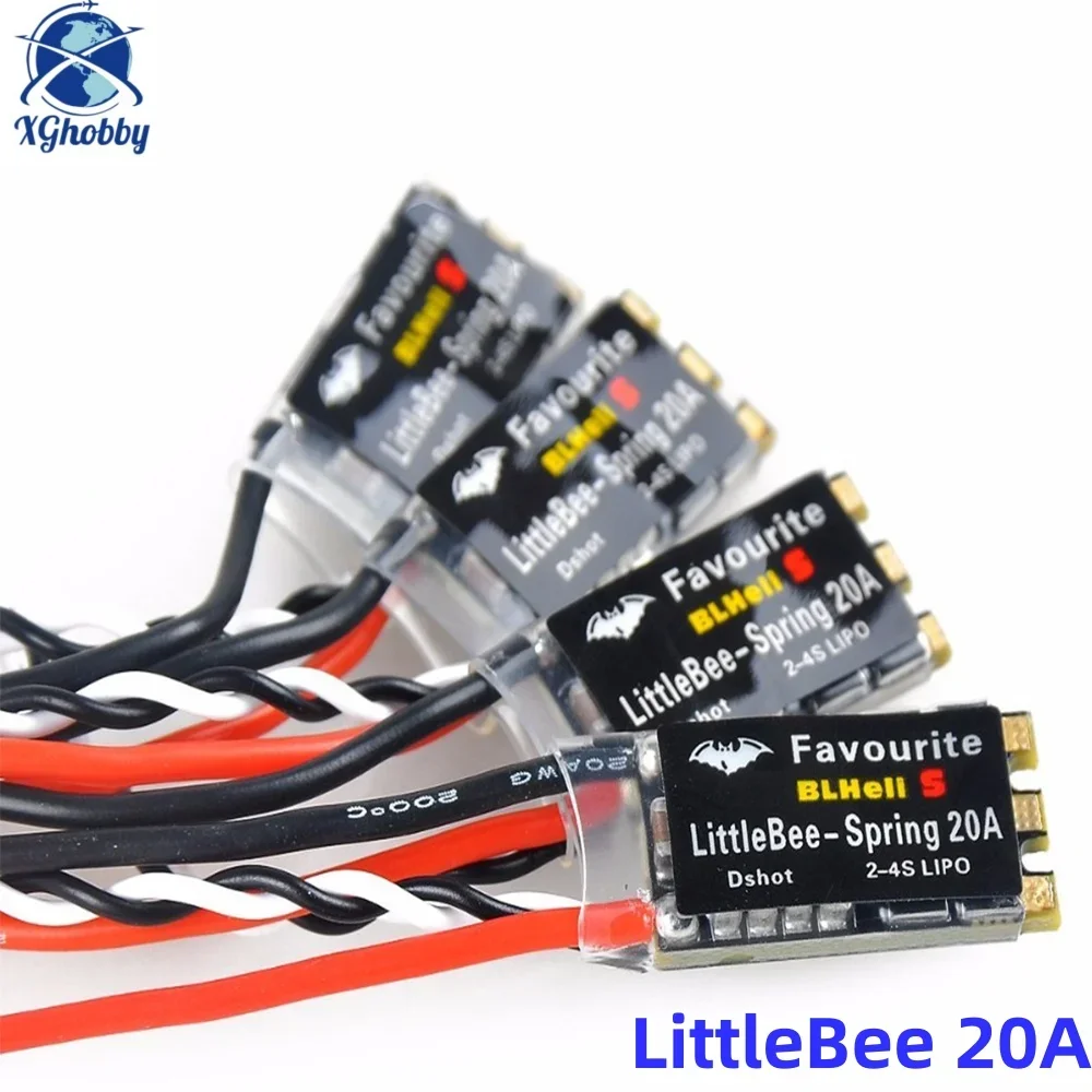 FVT LittleBee Little Bee BLHeli_S ESC DSHOT SPRING 20A ESC BLHeli S Speed Controller 2-4S for FPV Racing Drone