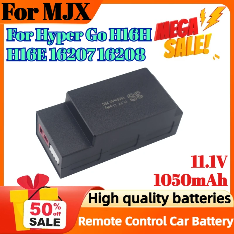 

2S 11.1V 1050mAh Rechargable Lipo Battery for MJX Hyper Go H16H H16E 16207 16208 16209 16210 Remote Control Car Accessories
