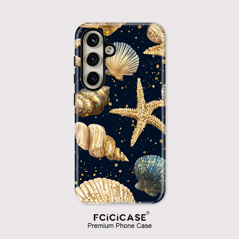 

Двухслойный чехол для телефона Fcicicase из ПК и ТПУ для Samsung Galaxy A26 A36 A56 A16 5G, противоударный чехол с узором в виде ракушки в виде морской звезды