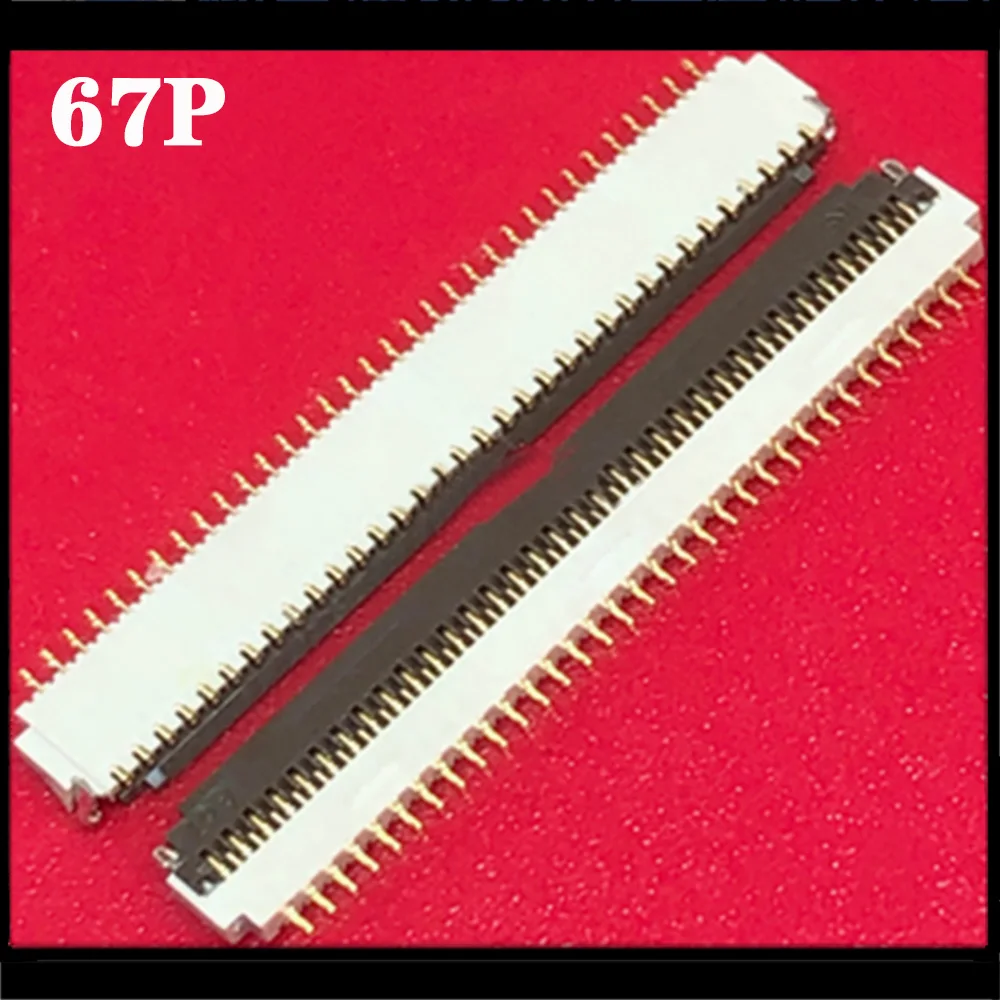 2-10PCS 67P FPC FFC Connector Socket 0.3mm Pitch Clamshell Type Bottom Contact 67Pin Flexible Cable Connection Socket