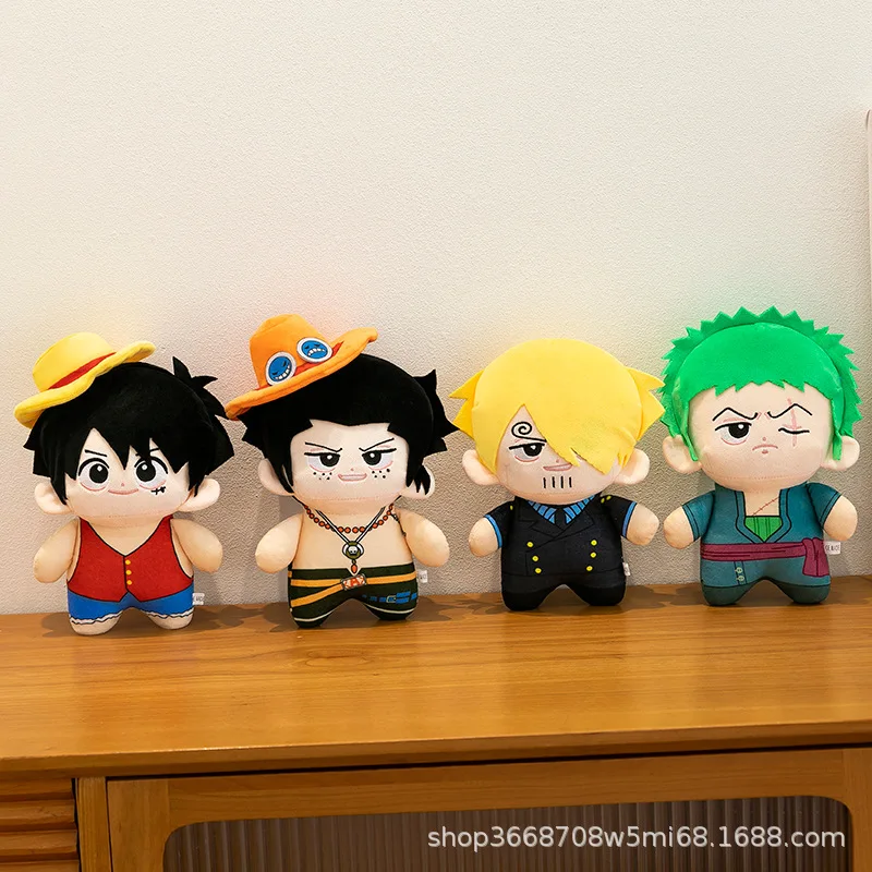 Q Version Anime One Piece Doll Luffy Sanji Zoro Plush Toy Doll Ornaments Two-dimensional Doll Gift for Friends