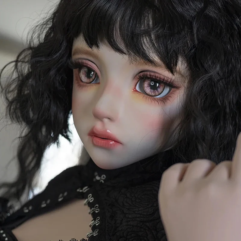 Maski BJD z żywicy, półgłowa/cała głowa, oczy Kigurumi, crossdress, cosplay, japońskie anime, maski Lolita, oczy i peruka