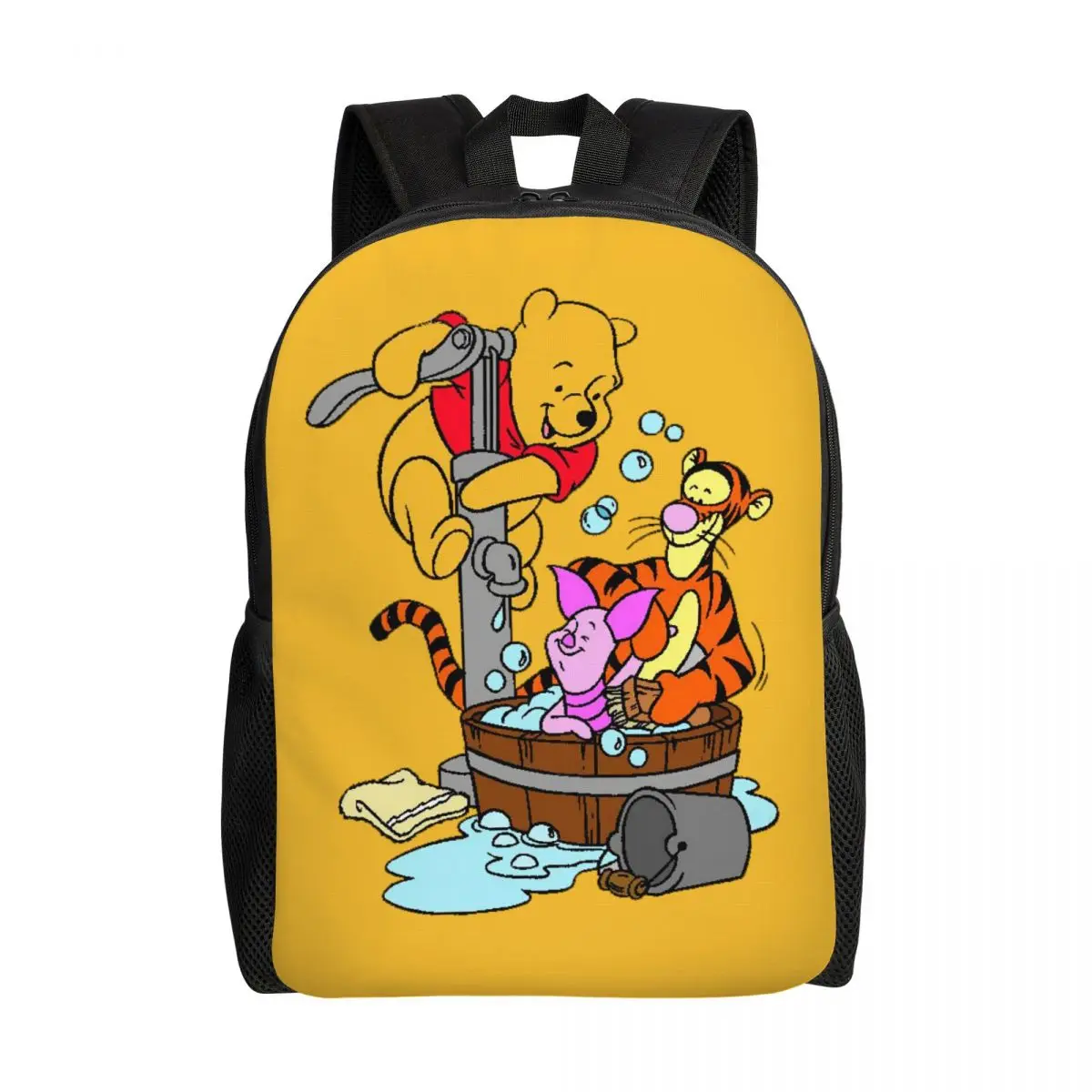 

Индивидуальный рюкзак с мультяшными персонажами Тигром и Винни-Пухом для женщин и мужчин, повседневная сумка для книг, для колледжа и школы