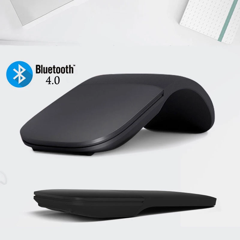 Ratón táctil silencioso para ordenador, miniratón ergonómico con láser, para Microsoft, Bluetooth 4,0, ratón inalámbrico plegable Arc