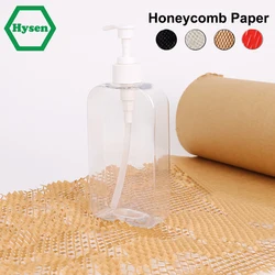 Hysen Factory 38cm*30m Wood Color Renewable Kraft Paper For Online Shopping Packaging Honeycomb Wrap