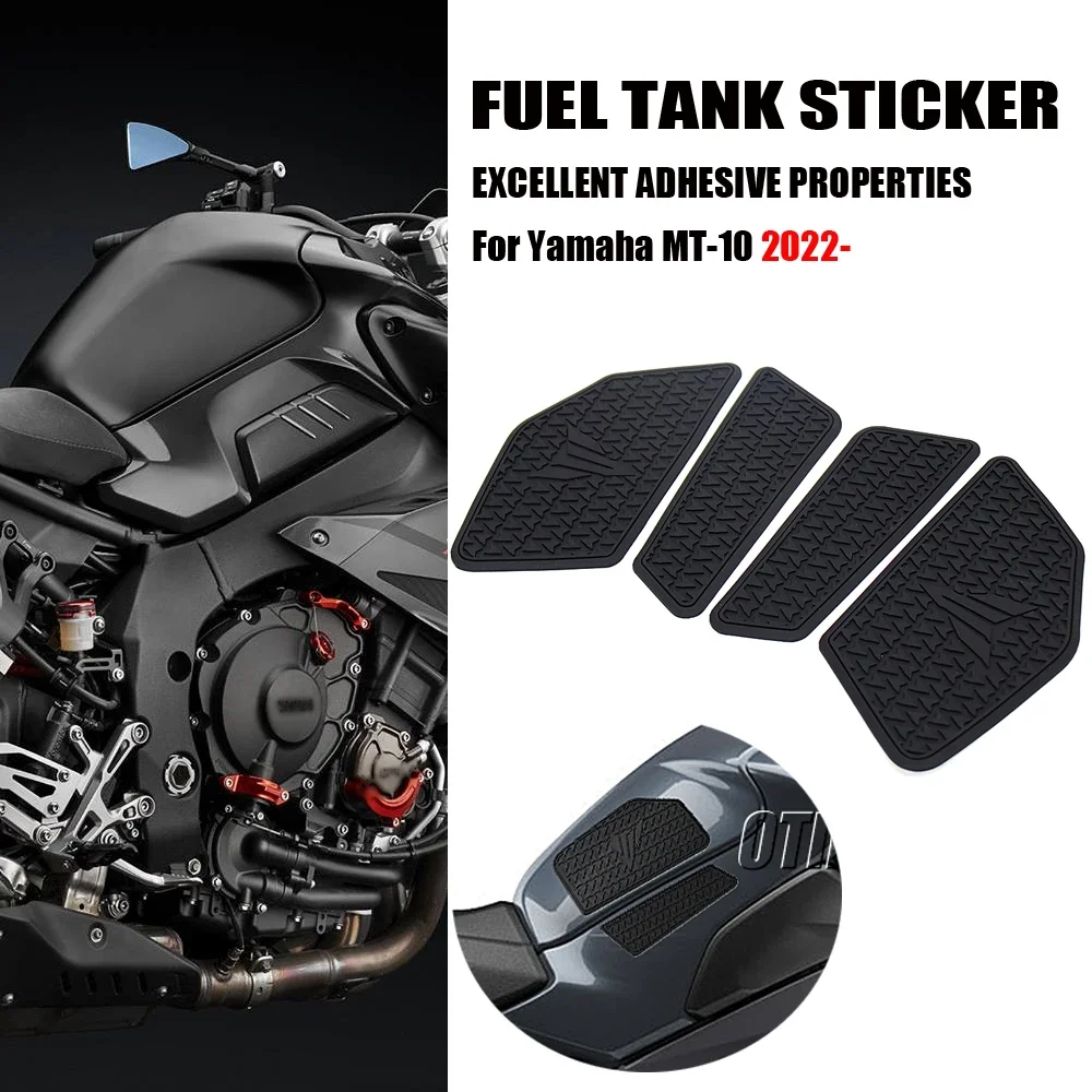 For Yamaha MT-10 MT10 mt10 2022 2023 Side Fuel Tank pad Tank Pads Protector Stickers Decal Gas Knee Grip Traction Pad Tankpad