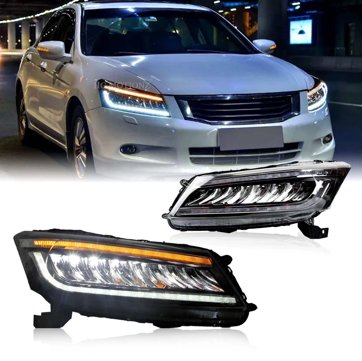 

Factory Start up Animation Headlights 2008-2012 Dynamic Turn Signal FULL LED Head Lights for Accord