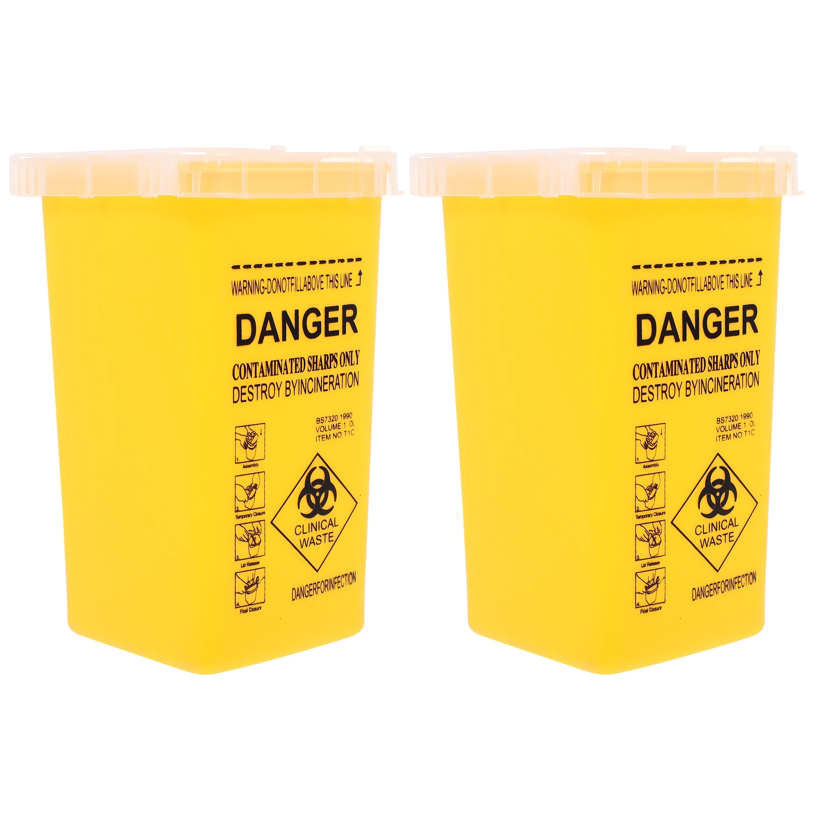 

2 Pcs Tattoo Utensil Storage Box Disposal Containers Thickened Plastic Reusable for Blades Needles Waste